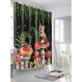 thumbnail image 5 of Mushroom Waterproof Fabric Shower Curtain, Fox Botanical Leaf Green Black Butterfly Shower Curtain for Bathroom Curtains Bathtubs Hotel Washable Shower Curtains with 12 Hooks Standard 72x72, 5 of 6
