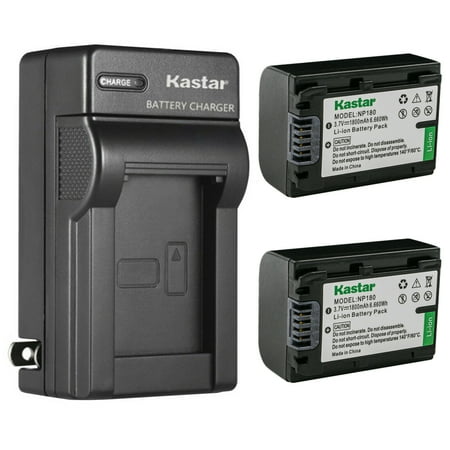 Kastar 2-Pack Battery and AC Wall Charger Replacement for Ordro NP-180 NP180 Battery ORDRO HDR-AE8 UHD 1080P 60FPS DV Camera Ordro AE8 Digital Camcorder HD 4K 3 inch IPS Touch Screen Vlog DV Camera