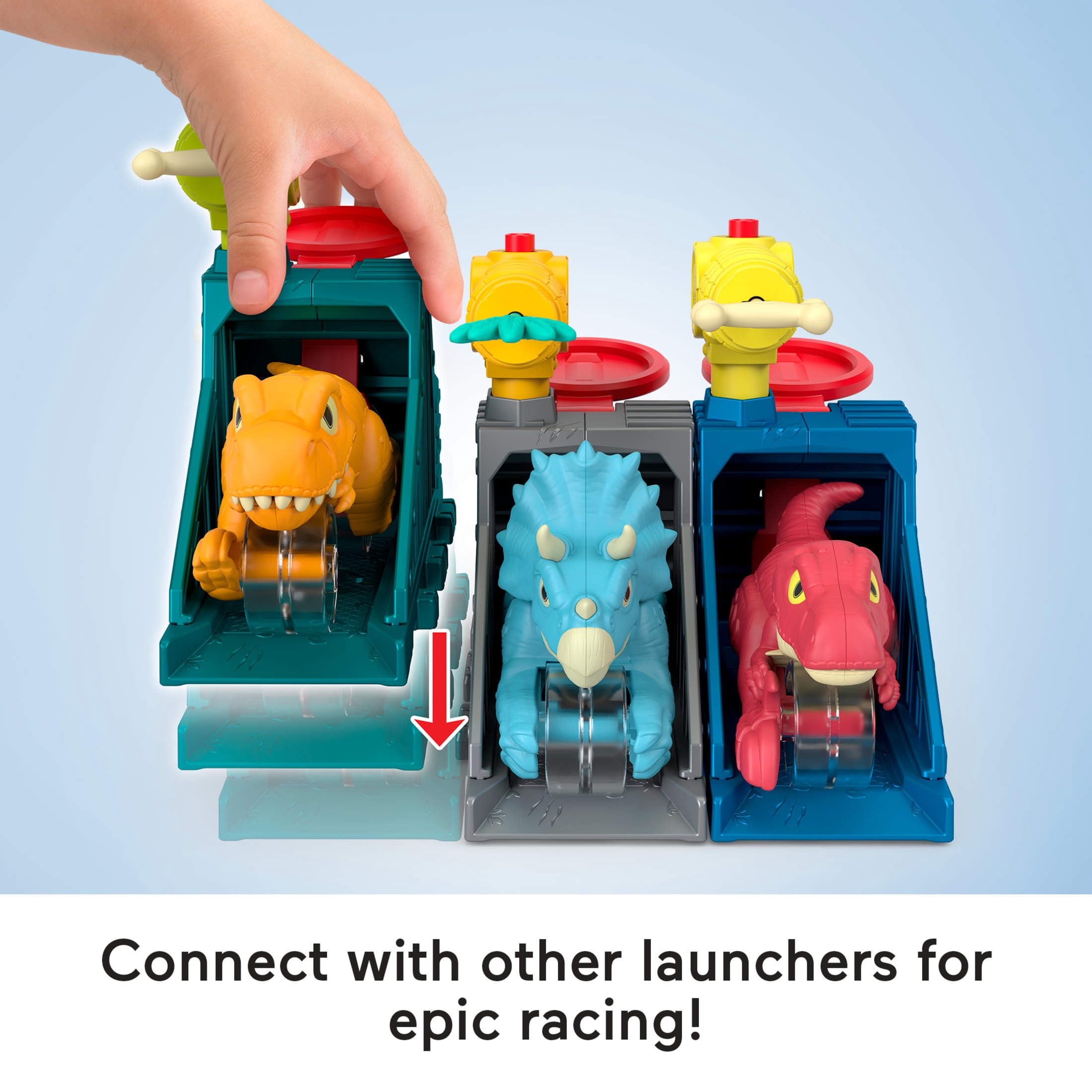 Imaginext Jurassic World Launcher Set with Chomping Toy T. rex & 2 Accessories (Styles May Vary)