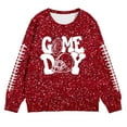 thumbnail image 4 of Fshinging Toddler Girls Football Sweatshirts Tops Game Day Letter Sequin Graphic Long Sleeve Crew Neck Kids Hoodie Tops Size 3-4 Years, 4 of 4