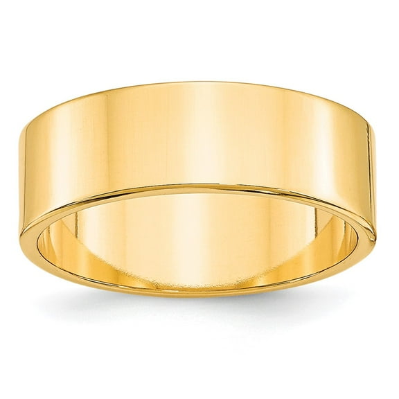 10k Yellow Gold 7mm Lightweight Flat Wedding Band Size 6 1FLL070