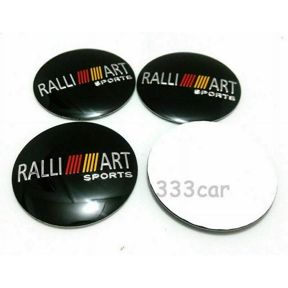 sET OF 4 56mm Dedicated 4 Pieces Mitsubishi Ralliart car Wheel Center Cover Anti-Rust Decorative Sticker, tire Center Cover with Logo RALLI ART