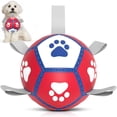 thumbnail image 1 of Pelota de fútbol de juguete para perros Diman con correas para perros pequeños (12,7 cm), 1 of 7