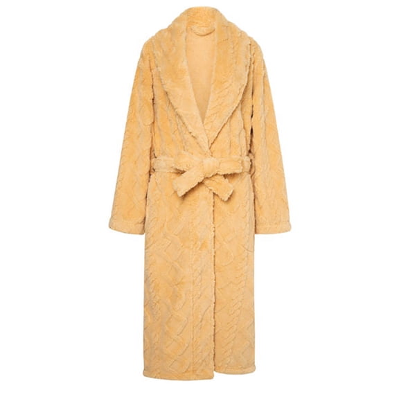 XuJwPNcy Women's Plush Fuzzy Robe Long Sleeve Soft Warm Nightgown Fall Winter Bathrobe Loose Sleepwear with Belt