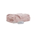 thumbnail image 3 of Serta Shaggy Faux Fur Electric Throw 1-Piece Fast Heating Heated Blanket in Sweet pink, 50x60", 3 of 5