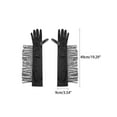 thumbnail image 2 of Women's Long Satin Finger Gloves with Tassels Arm Warmer Elbow Length Sleeves for Female Halloween Opera Dance Wedding Party Black, 2 of 6