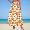 thumbnail image 3 of Fmbrln Womens Halloween Casual A-line Maxi Skirts Halloween Print Elastic Waist Flowy Skirts with Pockets, 3 of 5