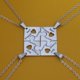 thumbnail image 3 of Htooo 4 piezas rompecabezas mejores amigos para siempre collares de acero inoxidable corazón grabado y 3 piezas simple barra Bff colgante conjunto collares de amistad, 3 of 5