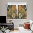 thumbnail image 5 of Vintage Geometric Kitchen Curtains Short 45 Inch Length, Watercolor Abstract Art Grommet Top Bedroom Living Room Curtains, Light Filtering Cafe Curtain Drapes 2 Panels Set 84''x45'', 5 of 9