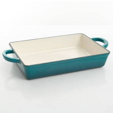 Crock Pot Artisan 13 in. Enameled Cast Iron Lasagna Pan in Teal Ombre