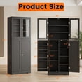 thumbnail image 6 of Furnibear 24" Tall Pantry Cabinet Freestanding Storage with Adjustable Shelves for Living Room Dining Room - Black, 6 of 10