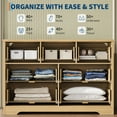 thumbnail image 4 of 7 Drawer Fluted Wooden Chest of Drawers, 47.24" Wide Modern Dresser with Metal Handles, Clothes Storage Organizer & TV Stand for Bedroom Living Room - Natural, 4 of 8