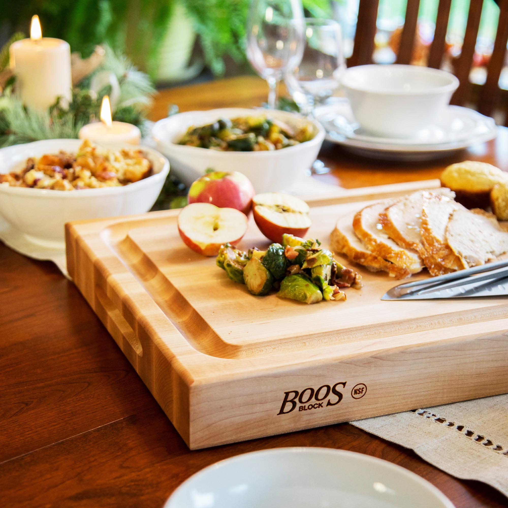 John Boos RA-Board Reversible Wood Cutting Board, 20” x 15” x 2 1/4”, Maple