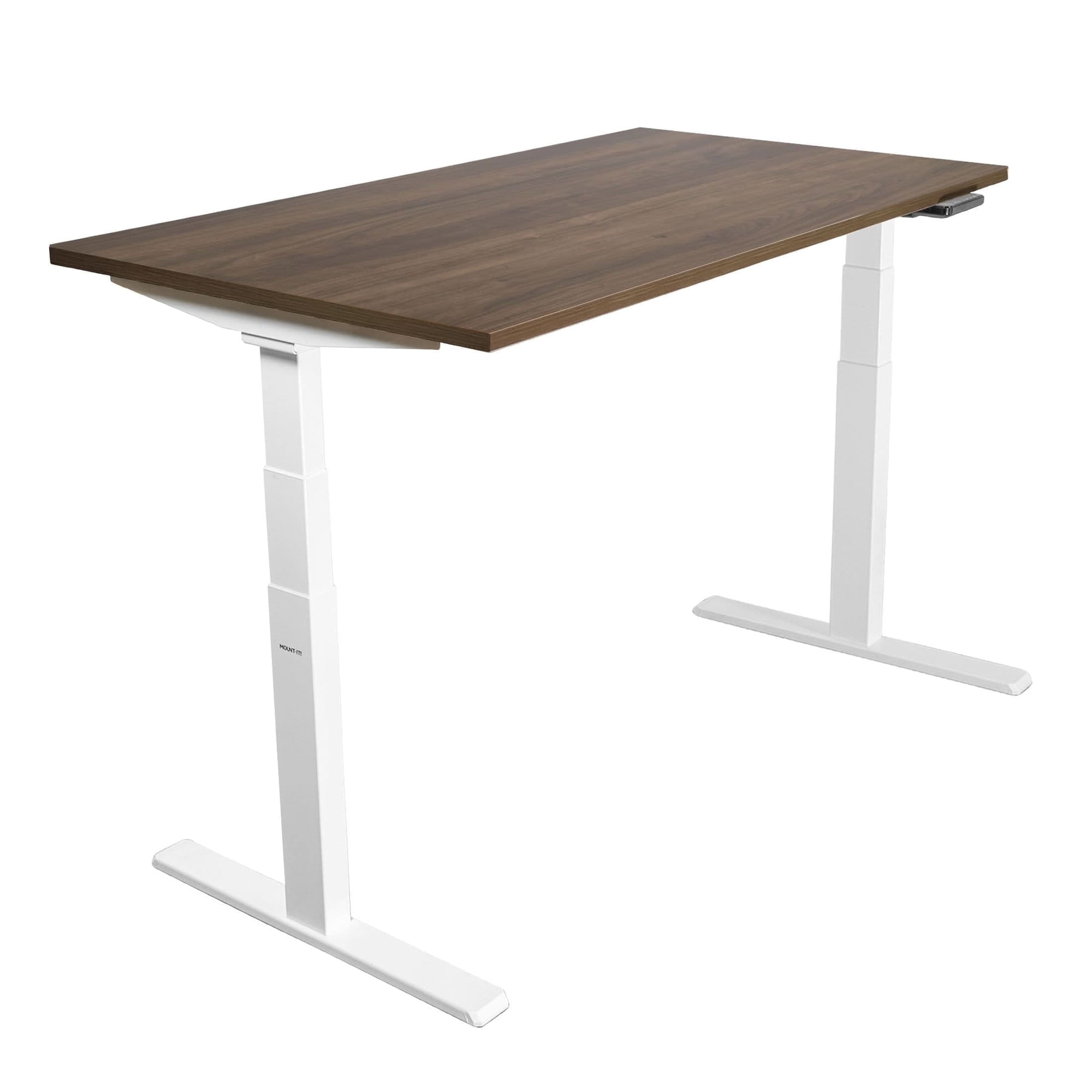 55 Inch Electric Standing Desk – Dual Motor Height Adjustable Sit Stand Desk with White Frame, Memory Presets, Anti-Collision & Cable Management – Ergonomic Home Office Workstation, Black