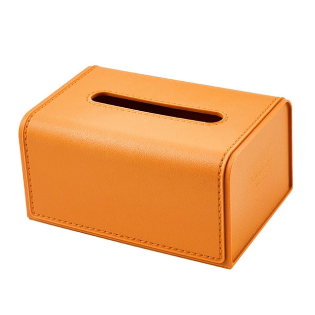 Caja de tejido Case de tejidos Caja de tejido Boldista Decorativo Soporte de servilleta Multifunción Organizador de tejido Dispensador de tejido para Naranja