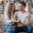 thumbnail image 2 of GLAMOUR BOUTIQUE Mini Christmas Tree Preserved Flower in Glass Dome w/Light - Forever Flowers Christmas Table Decor, Long Lasting Eternal Flowers w/Thick Gift Box & Bow, Unique Gift - Snow, 2 of 9