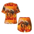 thumbnail image 5 of Lsque Honeybee On Vibrant Flower Women's Short-Sleeved Pajama Set - 2 Piece Soft and Lightweight Sleepwear Set-Small, 5 of 9