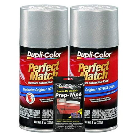 Dupli-Color Millennium Silver (Metallic) Toyota Exact-Match Automotive Paint - 8 oz, Bundles Prep Wipe (3 (Best Way To Match Paint Color)