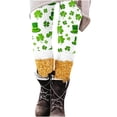 thumbnail image 5 of lcziwo St Patricks Day Leggings for Women Casual Stretchy High Waisted Yoga Pants Funny Shamrock Print Running Leggings Full Length Tight Trousers Gold XL, Fall Savings, 5 of 8