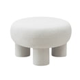 thumbnail image 4 of Benjara Cid 46 Inch Accent Bench Ottoman, White Polyester Oval Seat, Pine Wood Legs, 4 of 5