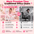 thumbnail image 5 of Seenda Pink Gaming Chair with Cat Ears, Ergonomic Gaming Computer Desk Chair with Cat Paw Lumbar Support, Cute PU Leather Game Chair for Girls Adults, 5 of 11