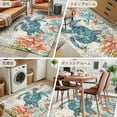 thumbnail image 6 of 4x6 Area Rugs, Sea Turtle Coastal Non-Skid Rubber Backing Large Rectangle Rugs - Living Room Bedroom Home Office, Vintage Beach Coral Starfish Nautical Indoor Floor Mat Carpets Washable Rug, 6 of 9