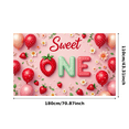 thumbnail image 3 of Pink Design First Birthday Banner Strawberry Theme Party Decoration Balloon Design Sweet One Banner for Kids Celebration Indoor Party Decoration, 3 of 8
