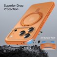 thumbnail image 6 of JETech 360 Degree Rotatable Ring Case for iPhone 17 Pro 6.3-Inch with Camera Control Button, Compatible with MagSafe (Orange), 6 of 7