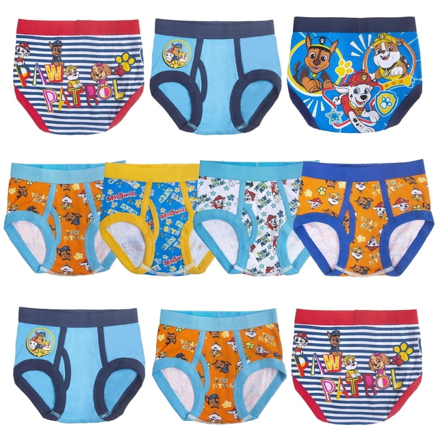 Ropa interior Paw Patrol, 100% algodón peinado, 5 a 10 paquetes, 18M-4T