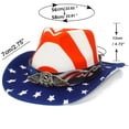 thumbnail image 4 of Bainana USA Patriotic Cowboy Hat For Women Men Wide Brim Soft Breathable Red White And Blue Sun Hat For 4Th Of July Celebration, 4 of 8