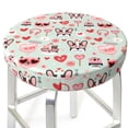 thumbnail image 3 of Daiia funny dogs and love Pattern Stool Covers Round,Round Bar Stool Covers Waterproof Bar Chair Covers Washable Stool Cushion Slipcover for 12-14 Inch Chair-14 inch, 3 of 7