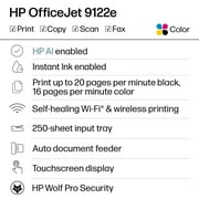 HP OfficeJet 9122e Wireless All-in-One Color Inkjet Printer, Scanner, Copier, Fax, ADF, 3 months Instant Ink
