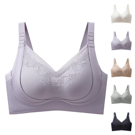 Women's One Piece Fixed Cup Anti Sagging Wire Free Adjustable Bra Lingerie Light Green XL