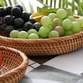 thumbnail image 3 of 1*Rattan Coffee Table with Fruit Plate Clearance! Brown Artificial Rattan Woven Bread Basket Rustic Kitchen Bread Holder for Home Restaurant & Outdoor Picnics, 3 of 5