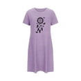 thumbnail image 5 of Elvqul Clearance Nightgowns for Women Under $10 Womens Loungewear Purple Short Sleeve Pull on Nightgowns, 5 of 7