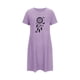 thumbnail image 5 of Camisón corto de talla grande para mujer, camisón de manga corta con estampado de pecho a la moda, camisón para mujer, 5 of 7