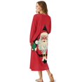 thumbnail image 2 of DISNIMO Women's Long Sleeve Nightgown Santa Claus Print Full Length Sleepwear Long Sleepshirts V Neck Button Nightgowns, 2XL, 2 of 8