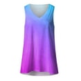 thumbnail image 4 of Fshinging T Shirts For Women Sleeveless Gradient Patchwork Loose Casual Summer Tank Top T-Shirts, 4 of 5