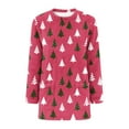 thumbnail image 4 of Craaazy Women's Winter Warm Round Neck Long Sleeve Christmas Shirts with Xmas Prints and Pockets Gifts, 4 of 5