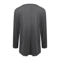 thumbnail image 4 of Holzkary Womens Long Sleeve V Neck Shirts Loose Fit Casual Tunic Tops Criss Cross T Shirt V Neck Strap Cutout Design Long Sleeved T Shirt Dark Grey Xl, 4 of 7