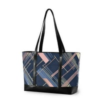 FORMRS Laptop Tote Bag for Women with 15.6" Computer Compartments Handbag, Black Stripes