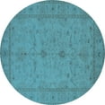 thumbnail image 1 of Ahgly Company Indoor Round Oriental Light Blue Industrial Area Rugs, 3' Round, 1 of 4