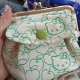 thumbnail image 1 of Bolso de mano con forma de boca dorada de Hello Kitty de Sanrio, monedero Zero, tarjetero, identificación, 2 en 1, para niña, varios, para guardar maquillaje, regalo para niña, 1 of 5