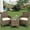 Brown Chairs/Beige Cushion, variant on 3-Piece Patio Furniture Set PE Rattan Wicker Outdoor Chairs with Cushions Glass Coffee Table Steel Frame for Garden Deck Porch