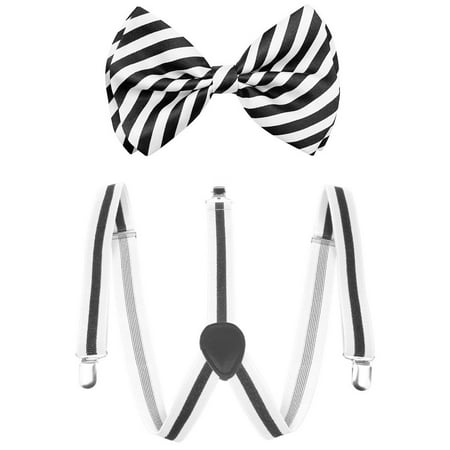 Enimay Combo Pack Suspenders & Bow Ties Striped