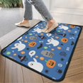 thumbnail image 4 of Cartoon Halloween Pumpkin Front Door Mat Anti Slip Evil Pumpkin Ghost Doormat Friendly for Door Kitchen Bathroom Bedroom Crystal Velvet 30x17 Inches, 4 of 7
