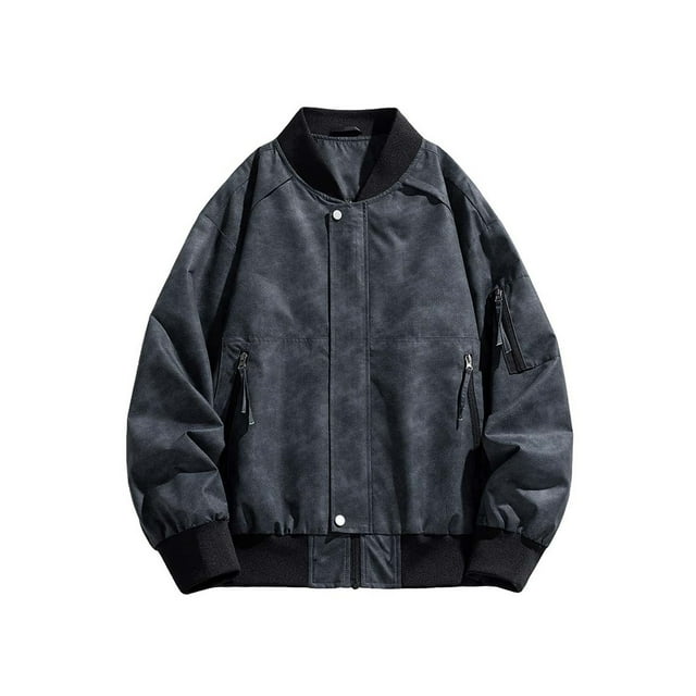 Wyzesi Plus Size Winter Coats for Men Size 2024 Spring and Autumn New Jacket Men's Baseball Jacket Men's Colorful Suede Flight Jacket Christmas Sweater for Men