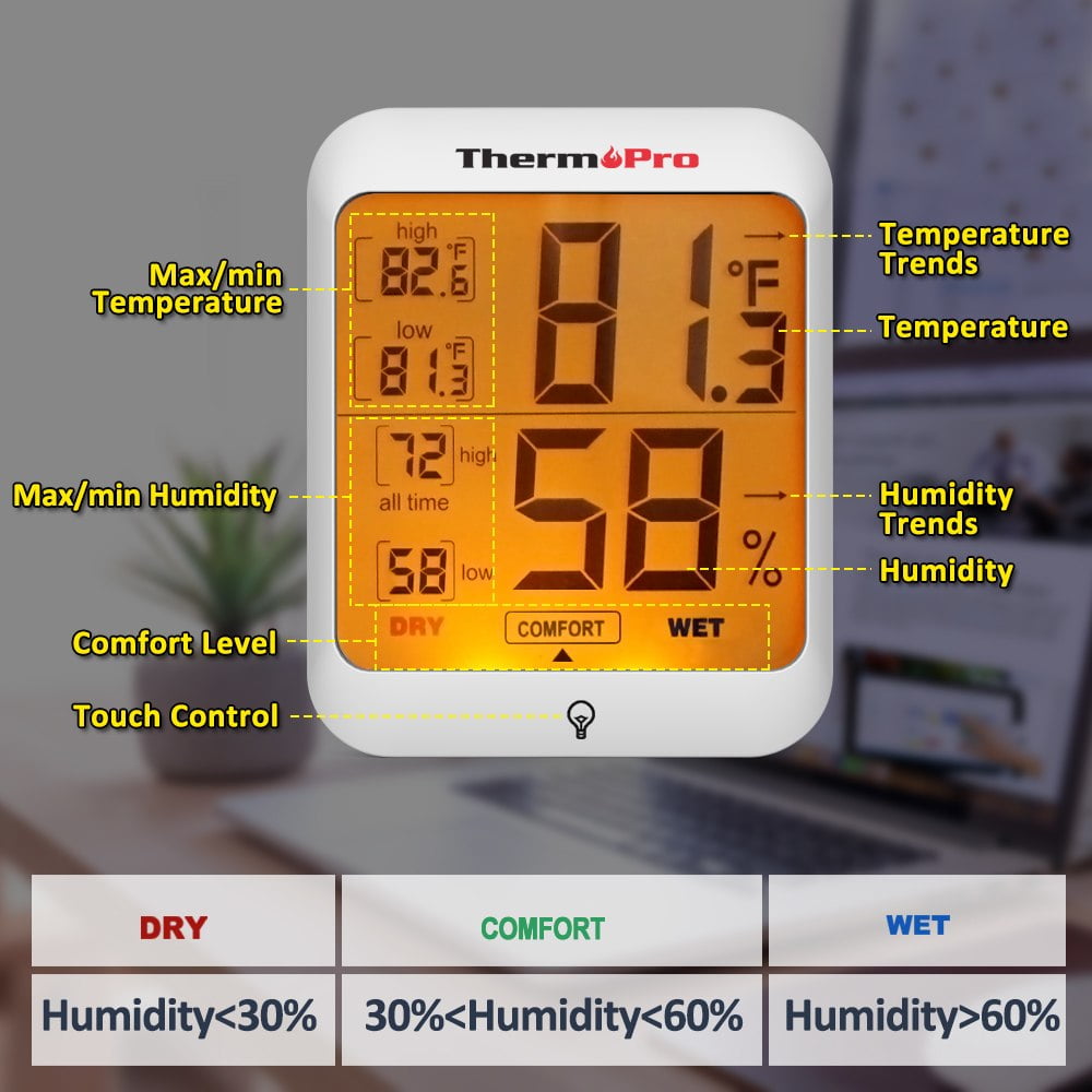 ThermoPro TP53 Hygrometer Humidity Gauge Indicator Digital Indoor
