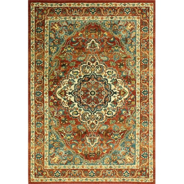Bashian B125-RU-2.6X10-T014A Buckingham Collection Floral Traditional Polypropylene Machine Made Area Rug, Rust - 2 ft. 7 in. x 10 ft.