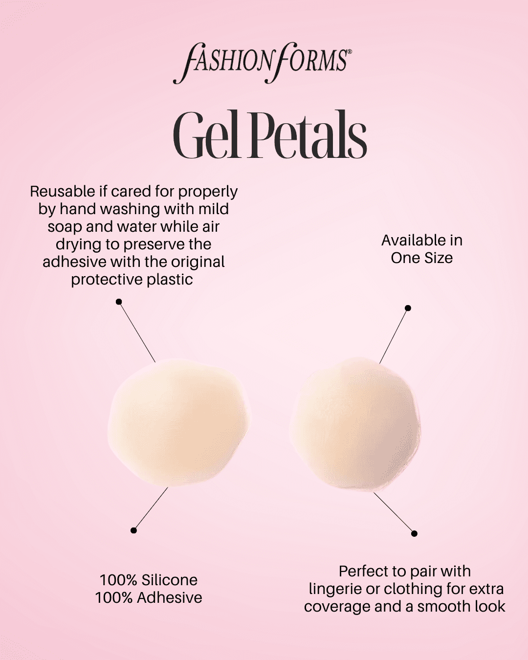 Fashion Forms Women's Reusable Gel Breast Petals Nude